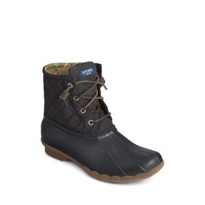 Sperry Women's Quilted Black and Tan Duck Boots